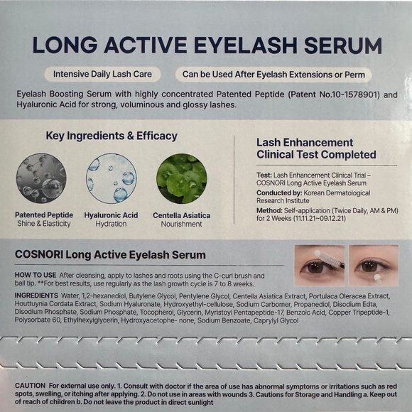 COSNORI Long Active Eyelash Serum intensive lash care set 2 x 0.3 fl oz - Picture 4 of 7